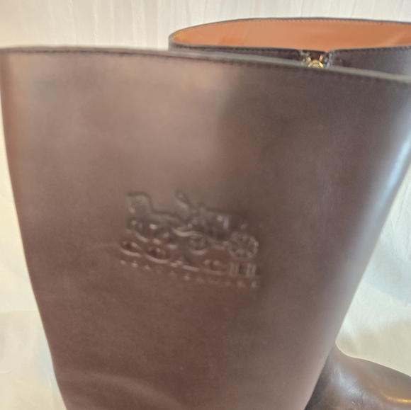 Coach Women's Size 8B Brown Fynn Leather Boots New - Picture 3 of 9